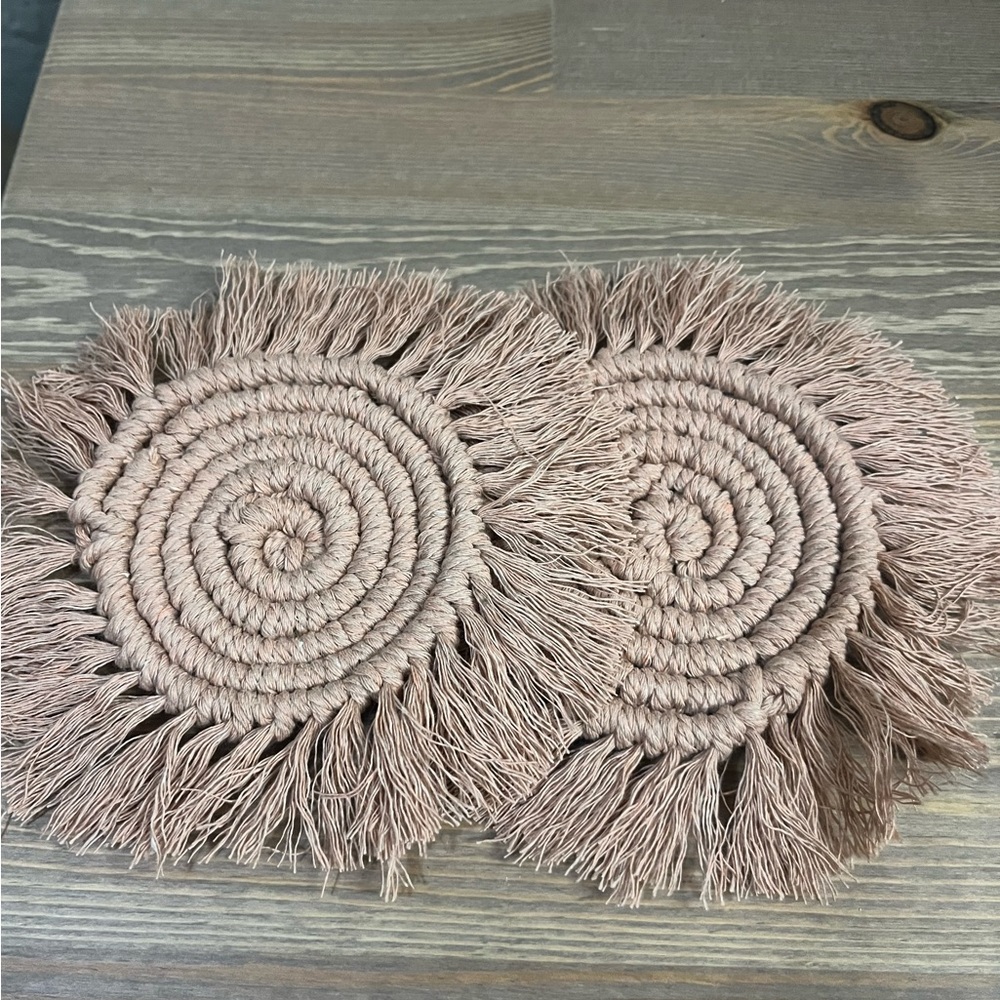 Handmade Macrame Coasters! Set of 2